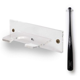 Baseball Bat Holder for Vertical Display - Sturdy Acrylic Bat Hanger - Wall Mount to Fit The Handle of Any Baseball or Softball Bat (Hardware Included) Easy to Install Bat Rack