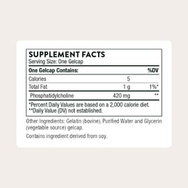 THORNE - Phosphatidyl Choline - Phospholipid Complex for Cell Membrane Support* - 60 Gelcaps