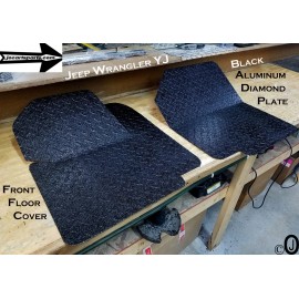 jocartsparts.com Fits Jeep Wrangler YJ BLACK Aluminum Diamond Plate Front Floor Cover