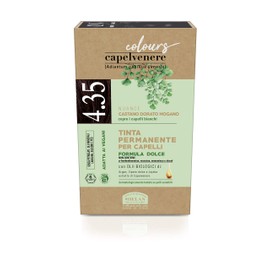 Helan Capelvenere Colours - Brown Hair Dye Permanent, Gentle Formula 4.35N Golden Mahogany Brown - Natural Hair Dye Easy to Use, Odourless, Excellent Coverage - Ammonia and Alcohol Free Hair Colour