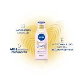 Nivea Body Lotion Natural Beautiful (200 ml), Body Care Lotion for Normal Skin with Deep Care Serum, 48h Care and Gentle Tanning Effect