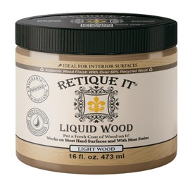 Retique It New and Improved Formula Liquid Wood Coatings - Stainable Primer - Paint It then Stain it (Light Wood, Medium)