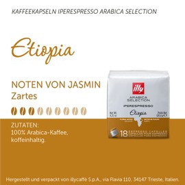 illy Iperespresso Arabica Selection Etiopia Coffee Capsules Pack of 18 Capsules