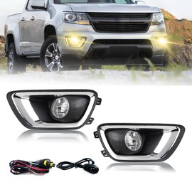 Fog Lights Assembly for 2015-2020 Chevy Colorado Front Bumper Driving Fog Lamps with Switch and Wiring Kit(1 Pair Clear)