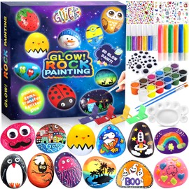 GUHAOOL Glow-in-the-Dark Stones Painting Craft Sets Painting Set Craft Set, Creative Stone Painting Set, Craft Set Stones Painting Set for Children Adults Gifts Painting