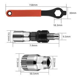 CFIKTE Bicycle Crank Extractor and Bottom Bracket Remover with 16mm Spanner Wrench, Bicycle Crank Removal Tool Crank Puller Tool-Bike Crank Arm Remover Spanner Repair Tools Kit.