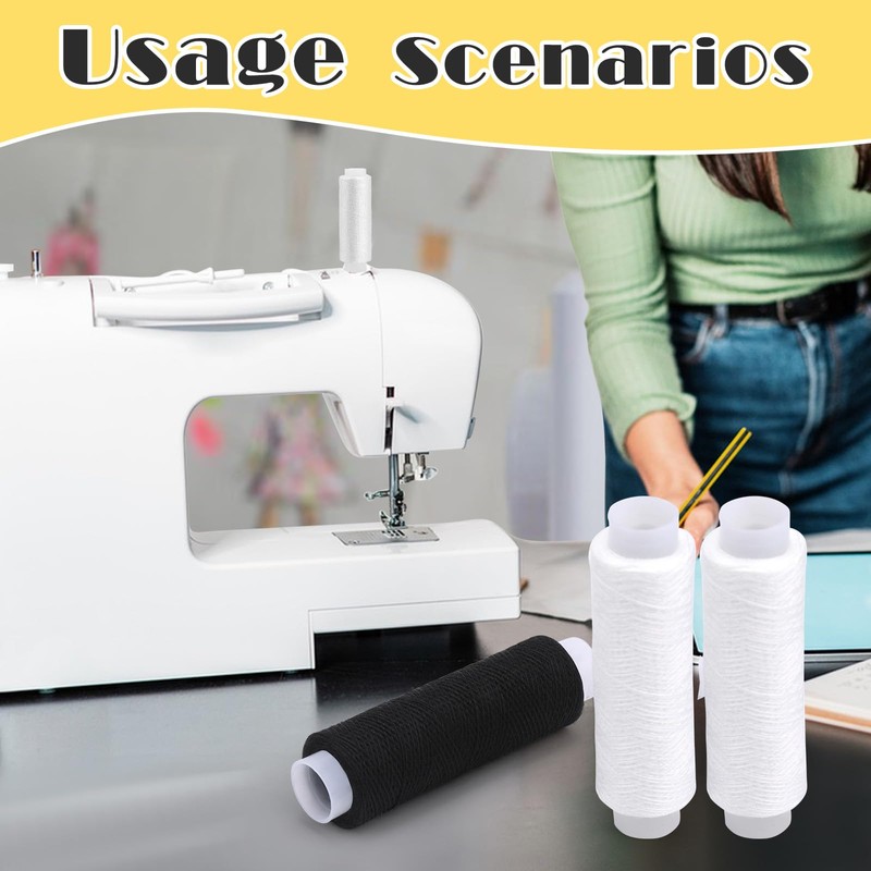 ZMAAGG White Thread for Sewing, Polyester Sewing Thread, 8 Rolls