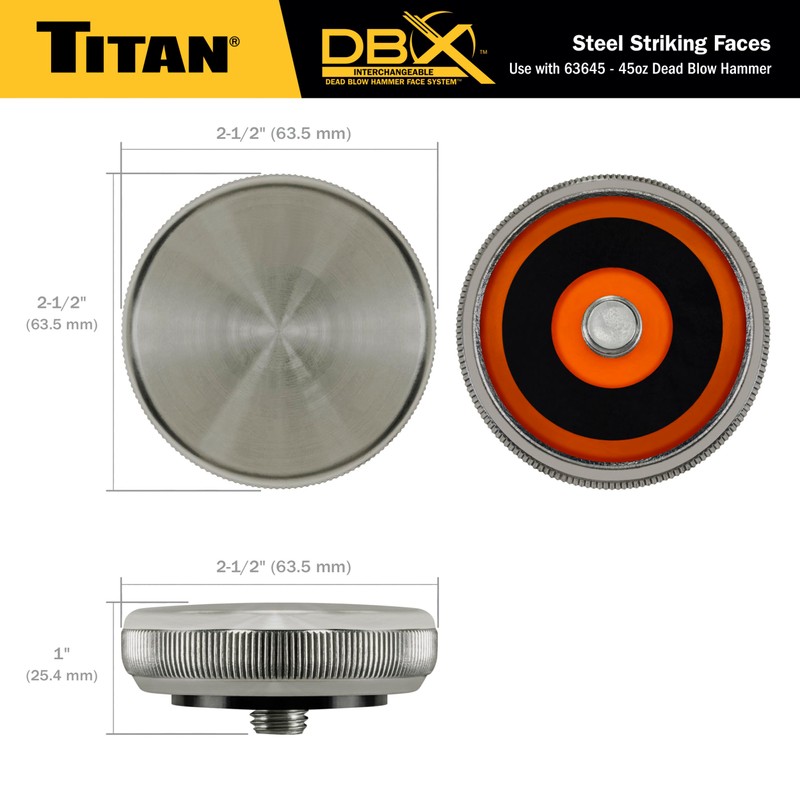 Titan DBX 63642 Interchangeable Steel Striking Faces for DBX 45oz
