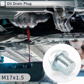 RATCHROLL 1 Set Universal Oil Drain Plug Anti Leakage 0.98" Height Oil Pan Drain Bolt Screw Thread Repair with Gasket Silver Tone Steel Aluminum M17x1.5