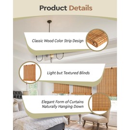 FoundGo 35" W*64" H Bamboo Roller Blinds Sun Shade,Retro Light Filtering Roller Bamboo Curtains Bamboo Roll Up Window Bamboo Roller Curtain Shades for Windows,Doorways.