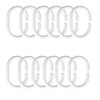 Shower Curtain Rings, 12 Pieces Plastic Shower Curtain Hooks, Rings