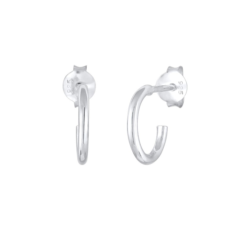 Elli Timeless Creole Earrings Basic Must-Have Trend 925 Sterling Silver,