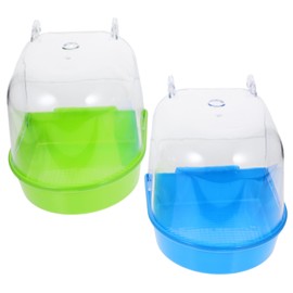 COLLBATH 2Pcs Bird Bath Basin for Parrots Parrot Bathtubs for Small Birds Cleaning Accessory for Cage Moisturizes Skin Provides Fun Bathing Experience Random Color