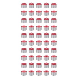 Mega Candles 50 pcs Unscented Jumbo Red Tea Lights Candles, Pressed Wax Candle 8 Hour Burn Time, Home Décor, Wedding Receptions, Occasions, Festivities, Events, Meditations, Spa, Prayers, Vigil, Altar