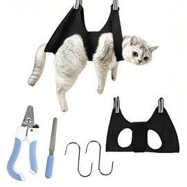 GIEEU Hundepflege-Hängematte, Haustierpflege-Hängematten-Set für kleine Hunde und Katzen mit breitem Gurt, Hundeschling-Halter, Helfer für Nagelknipsen und Haustierwaschen (Größe S)