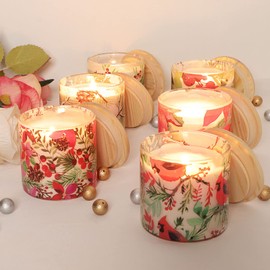 FLAVCHARM Scented Candles Wild Bluebell Candles Scented Ocean Theme Blue Glass Candles Clean Burning Votive Small Candles for Birthday Party Gifts Room Decor Coastal Decor