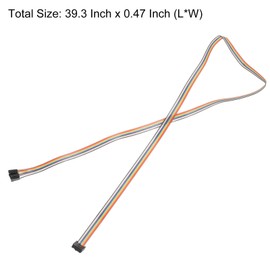 sourcing map 1 Pcs IDC Rainbow Wire Flat Ribbon Cable FC-Female to 10P 39.3 Inch Length 2.54mm Pitch Breadboard Jumper Wires for Electronic Projects