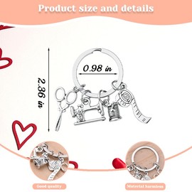 Sewing Machine Keychains for Sewing Lovers Birthday Christmas Gifts for Designer Quilters Quilting Keychain for Women Seamstress Gift for Mom Grandma Designers Retirement Gifts for Coworkers
