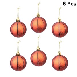 STOBOK Christmas Balls, 6pcs Christmas Balls Ornament Hanging Christmas Tree Ornaments Basketball Ornament for Home Decor