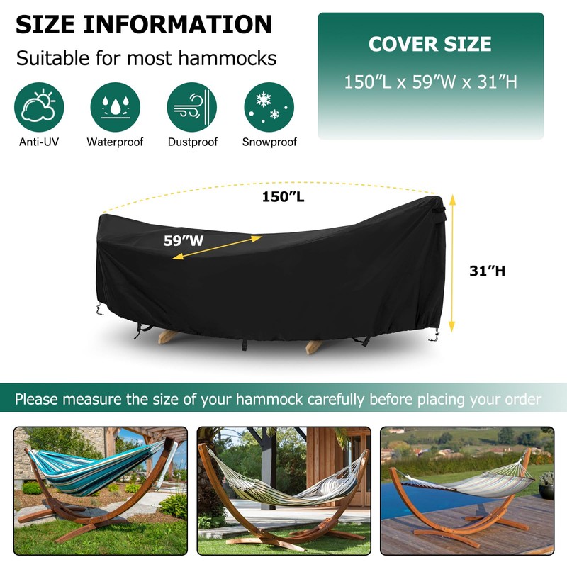 AKEfit Hammock Cover, 400D Upgraded Waterproof Hammock Cover, Heavy Duty
