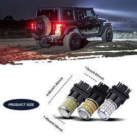 Rebvugr 2Pcs 3157 LED Bulbs, 3056 3156 3057 4157 LED Replacement Bulbs, Super Bright LED Turn Signal Lights for Front Rear Turn Signal Light Blinker Parking Side Marker Brake Lights (Red)