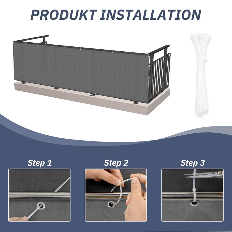 HENG FENG Polyester Balcony Privacy Screen, Cover, Panelling, Wind and
