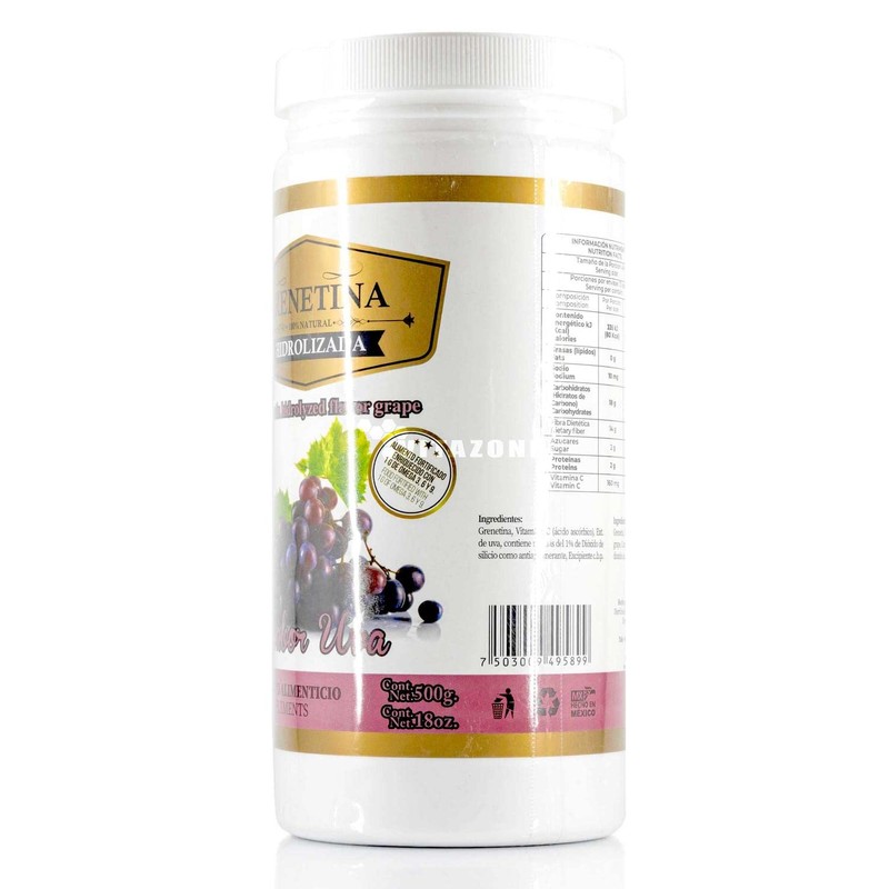 Grenetina Hidrolizada Sabor Uva 100% Natural 500 Grs Pretty Bee.