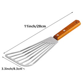 E-SideStep 11 Inch Stainless Steel Wood Handle Fish Spatula