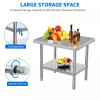TAUS HOMIFLEX 30" X 24" Stainless Steel Table 2 Shelves