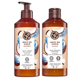 Yves Rocher Set Crema fluida 390 ml y Gel de ducha 400 ml (Aroma a Coco)
