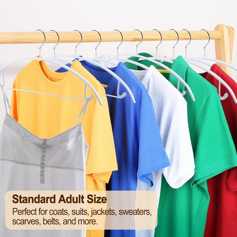 Enjamyo 18 Pack Clothes Hangers, PVC Coating Sweater Hangers, 16.5