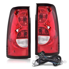 G-PLUS Rear Tail Lights w/Wiring Harness Left Driver & Right Passenger Side Replacement Compatible with 2003-2006 Chevy Silverado All Models GM2800161 GM2801161 19169002 19169004 (Left+Right)