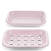 Two-Part Enamel Soap Dish - Pink