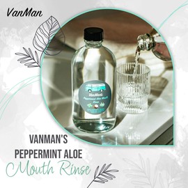 Vanman's Mouth Rinse (2 Pack) – Aloe, Mint Mouthwash 8oz for Gum Health, Bad Breath and Dry Mouth – All Day Fresh Breath Mouthwash for Healthier Teeth – All Natural Oral Health Mouth Cleanser