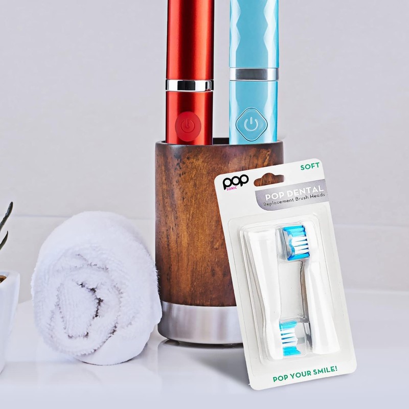 Pop Sonic Replacement Electronic Toothbrush Heads, Compatible with Go Sonic,