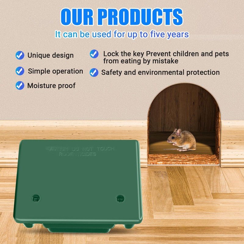4 Pack Rat Bait Stations Large Rodent Bait Station with