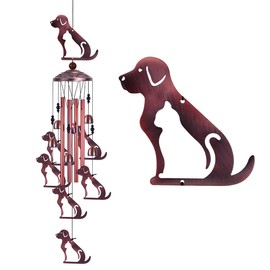 Outdoor Dog Wind Chimes Gifts for Mom - with 4 Tubes 6 Bells 7 Dogs Wind Bell, Romantic Wind Catcher, Mobile Dog Decor, Dog Bell, Puppy Windchimes for Home, Balcony, Tree, Festival, Garden Decoration
