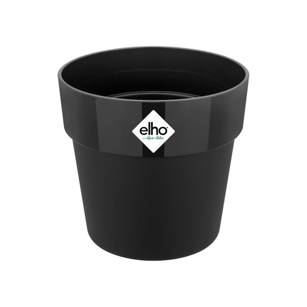 elho B.for Original Round 22 - Flower Pot for Indoor - Ø 22.0 x H 20.3 cm - Black/Living Black