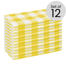 Juego de 12 servilletas de tela a cuadros de búfalo, 100% algodón, 20 x 20 pulgadas, suaves, duraderas, lavables, ideales para eventos, bodas, día festivo, Pascua, etc