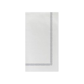 Vietri Papersoft Fringe Gray Guest Towels Pack of 20-7.75" x 4.5" Spunlace Disposable Napkins