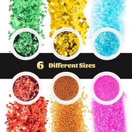 LOYALSE Glitter for Nails, 72 Colours Glitter Powder, Glitter Nails Glitter Set for Nails Art Decoration, Face, Clothing