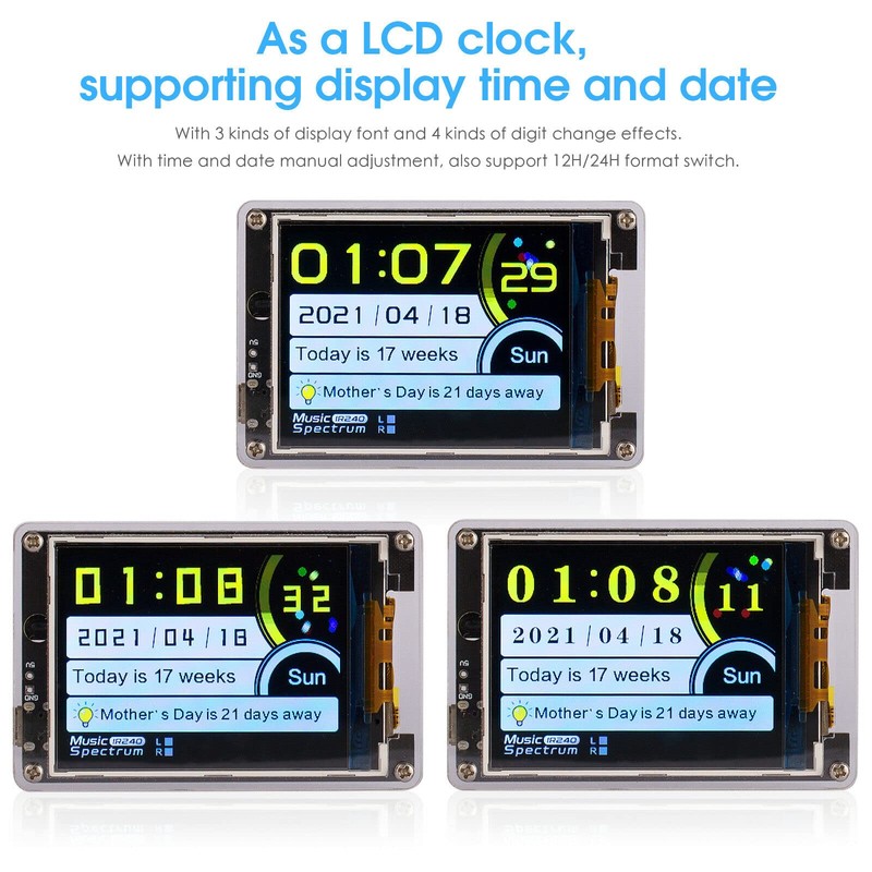 Digital Clock - Mic Line Sound Level Meter Clock Stereo