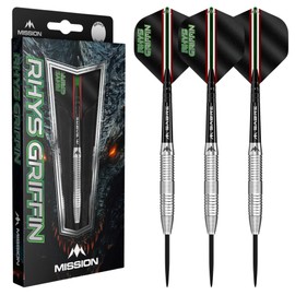 Mission | Rhys Griffin Darts | Steel Tip | 95% Tungsten | Multiple Weights (24, Grams)