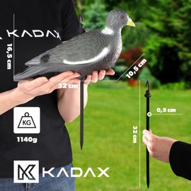 KADAX Pigeon Figure with Stake, Plastic Deterrent, Decoy Model Decoy, Decoy, Decoy, Bird Decoration for Garden, Balcony, Patio, Scarecrow (32 cm)