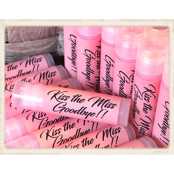 KISS THE MISS GOODBYE Personalized Rosé Wine Lip Balms (60)