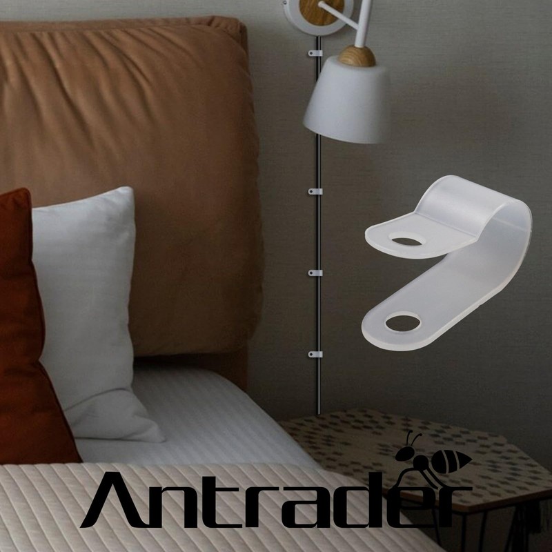 Antrader R-Type Cable Clamp 1/4 Inch White Nylon Cable Organizer