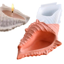 Wehous Large Conch Silicone Mold Unique Conch Shaped Tray Resin Concrete Mold 3D Candle Vessels Trinket Holder Container Epoxy Mold Marine Shell Storage Tray Casting Clay Craft Mould DIY Home Decor