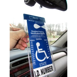 Mirortag Silver plus 2 Hooks by JL Safety- Handicap Tag Holder Magnetically Attached & Detached to/from Rearview Mirror