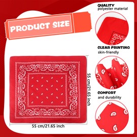 SGBETTER 40 Pcs Paisley Bandanas Bulk Cowboy Bandana Pack Multicolor Bandanas for Adult Kids Western Party Supplies