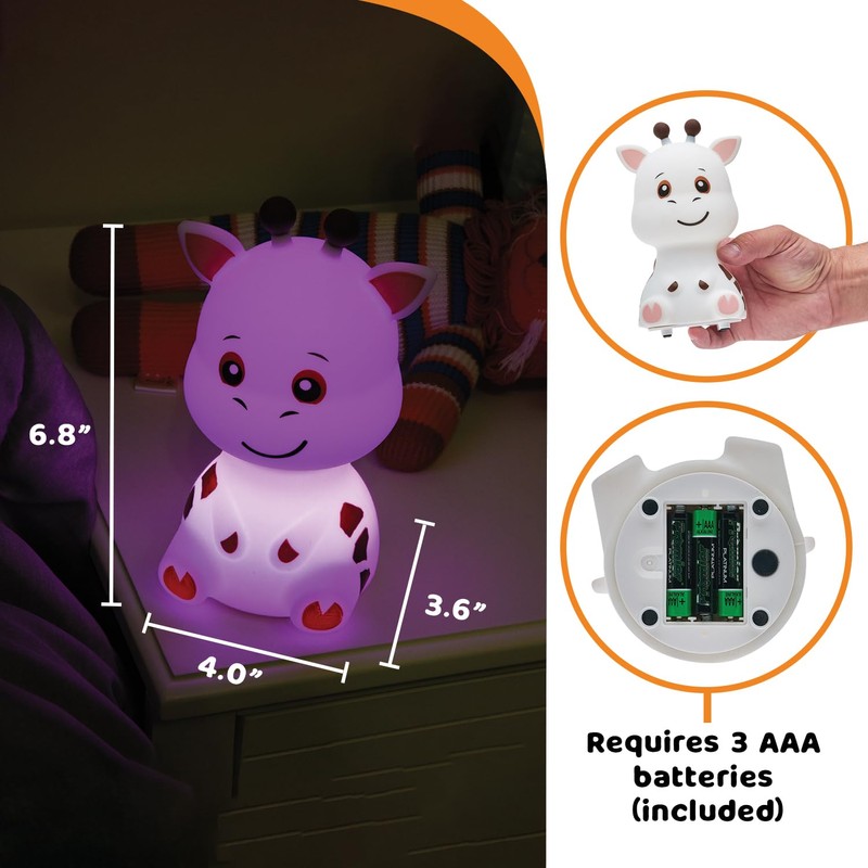 LitezAll Giraffe Squishable Silicone Lantern – Color Changing Night Light